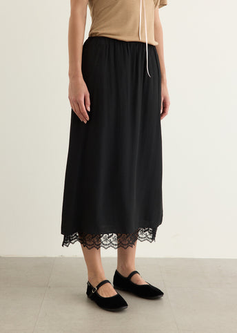Lace Trim Negligee Skirt
