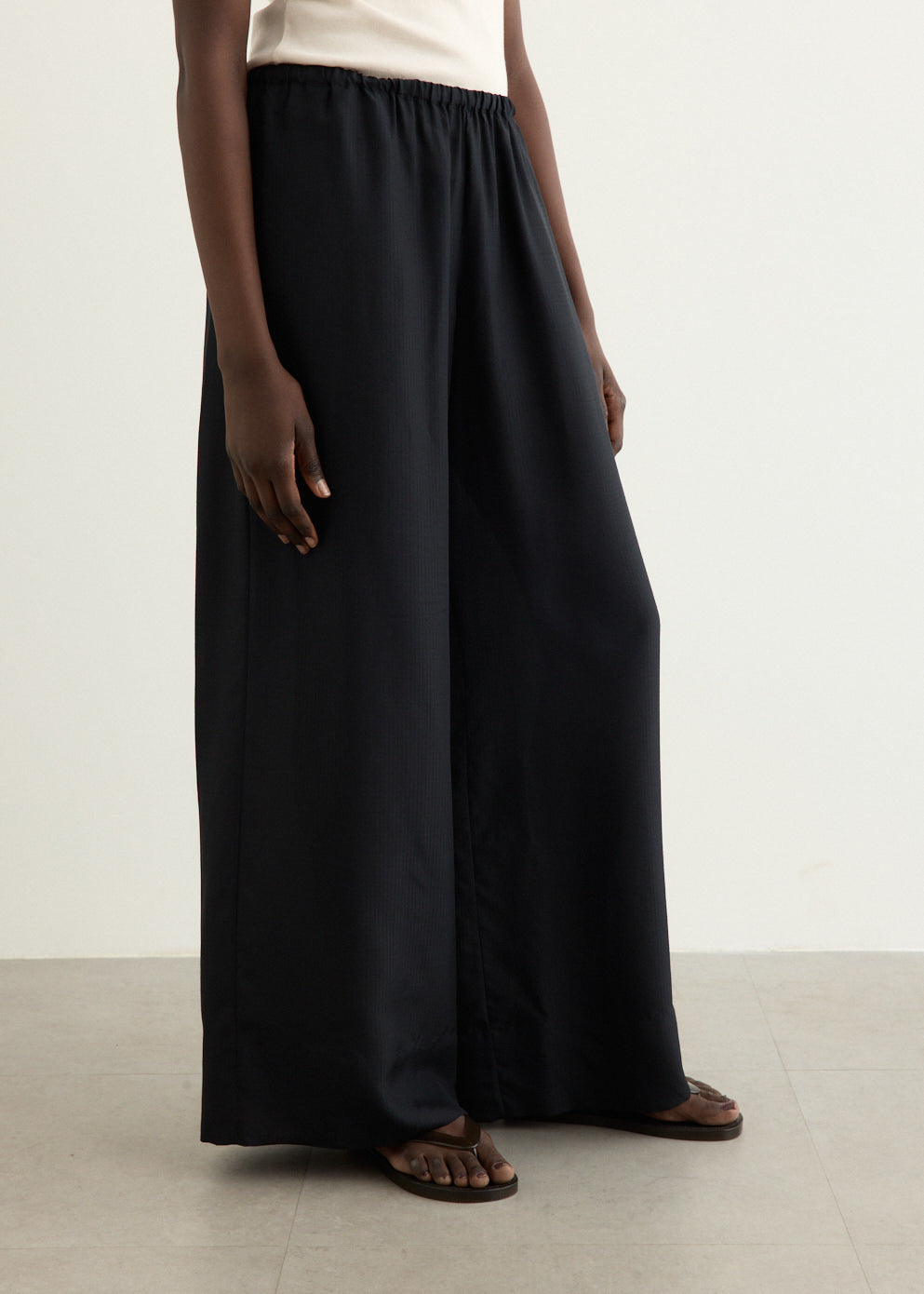 Silk Grid Relaxed Pants