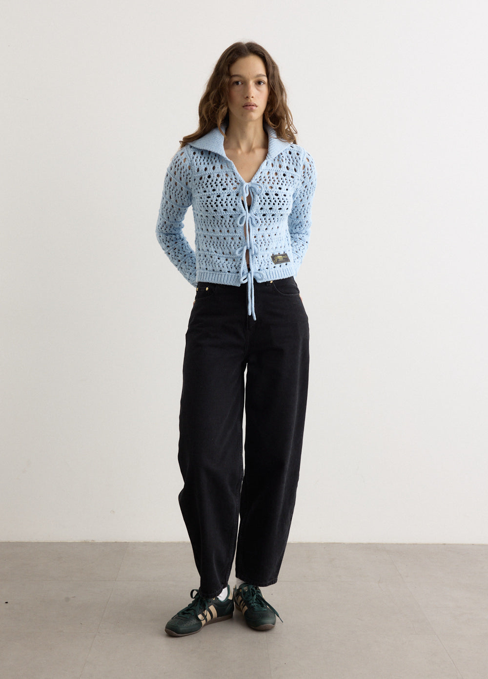 Cotton Mix Tie String Cardigan