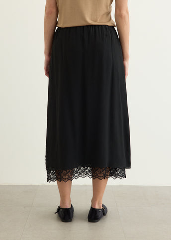 Lace Trim Negligee Skirt