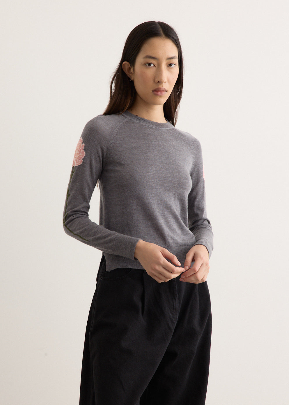 Carnation Detail Long Sleeve Jumper