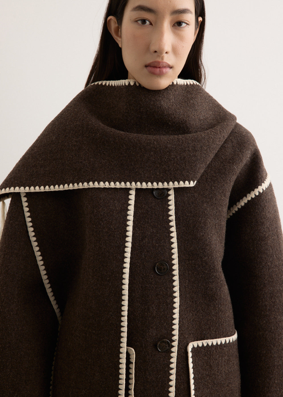 Embroidered Scarf Jacket