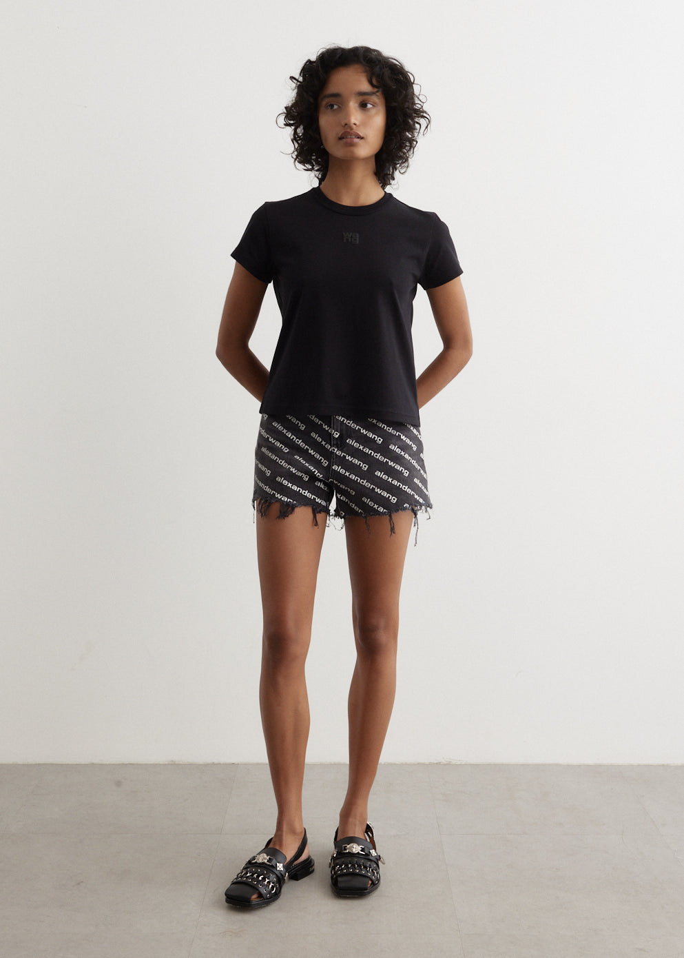 Alexander Wang - Bite Shorts with Logo Print - Shorts,Specials : American Fashion Style Bags On Sale Alexander Wang - Bite Shorts with Logo Print - Shorts,Specials : American Fashion Style Bags On Sale