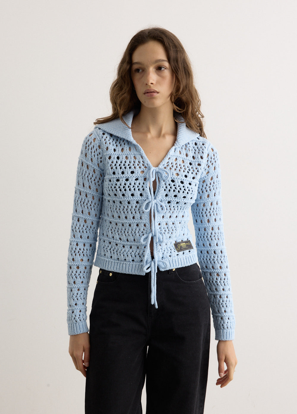Cotton Mix Tie String Cardigan