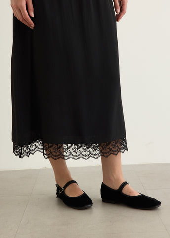 Lace Trim Negligee Skirt