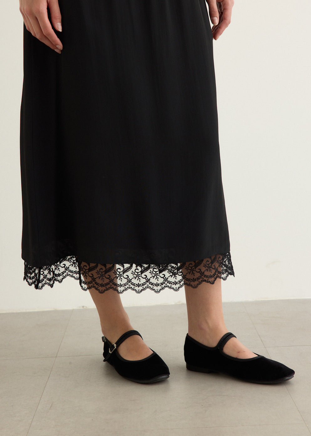 Lace Trim Negligee Skirt