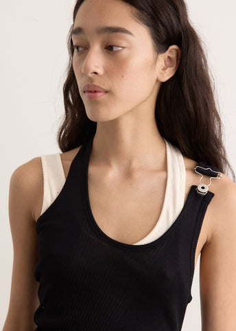 Ribbed Twisted Double Layer Tank Top
