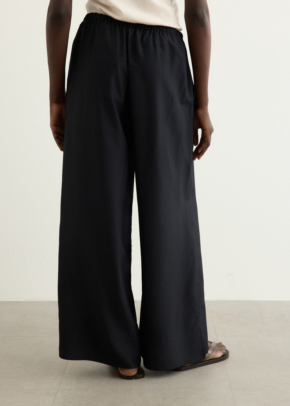Silk Grid Relaxed Pants