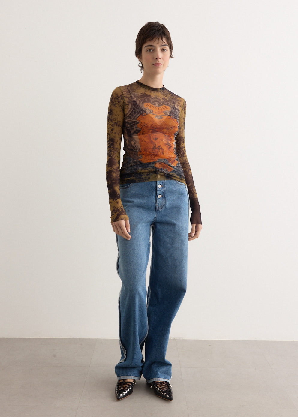 Mesh Long Sleeve Top