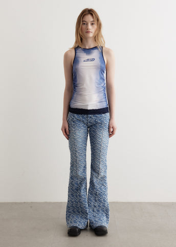 Lisa Watercolour Sprayed Logo Shirring Top