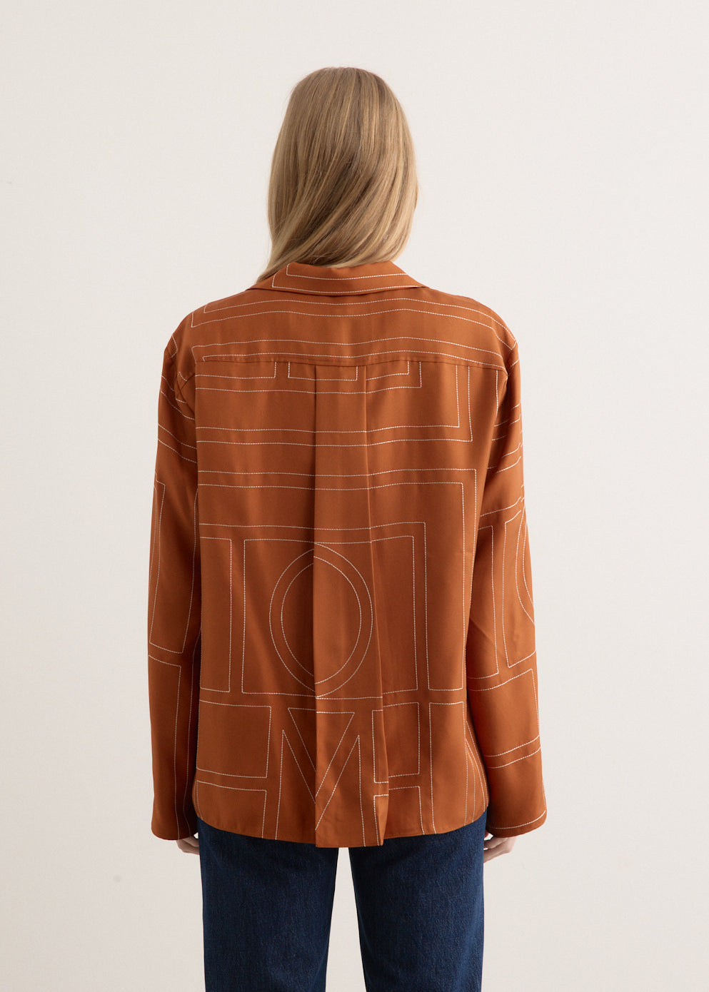 Monogram Silk Pj Top