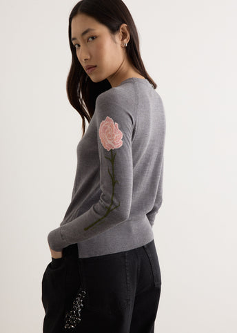 Carnation Detail Long Sleeve Jumper