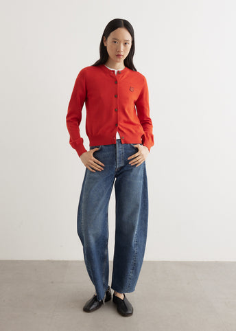 Bold Fox Head Patch Regular Cardigan