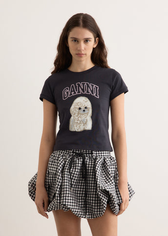 トップス GANNI Basic Cotton Jersey Poodle Baby ganni top womanbasic cotton jersey poodle baby fit t shirt - t4239