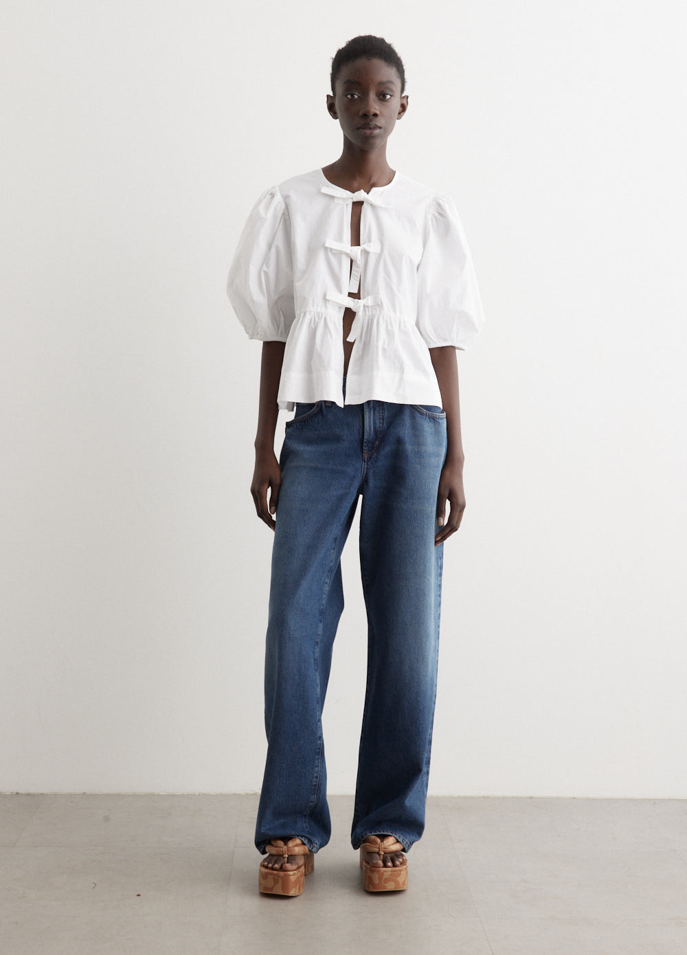 Ganni - Cotton Poplin Peplum Blouse - Tops,Specials : American Fashion Style Bags On Sale Ganni - Cotton Poplin Peplum Blouse - Tops,Specials : American Fashion Style Bags On Sale