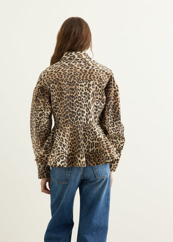 Textured Organza Peplum Shirt