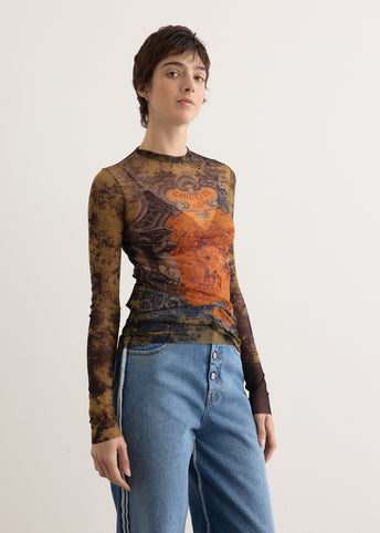 Mesh Long Sleeve Top