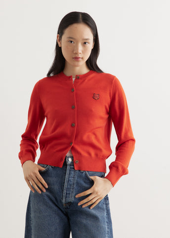 Bold Fox Head Patch Regular Cardigan