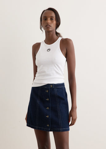 Moon Logo Ribbed Jersey Tank Top