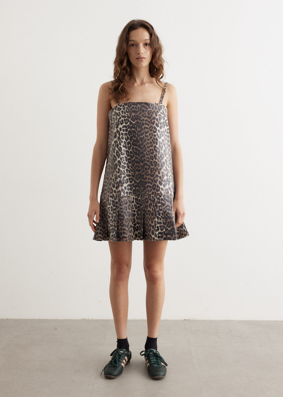 Ganni - Foil Print Denim Strap Dress - Dress,Specials : American Fashion Style Bags On Sale