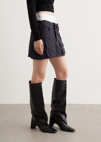 Pre-Styled Cargo Skirt With Logo Elastic