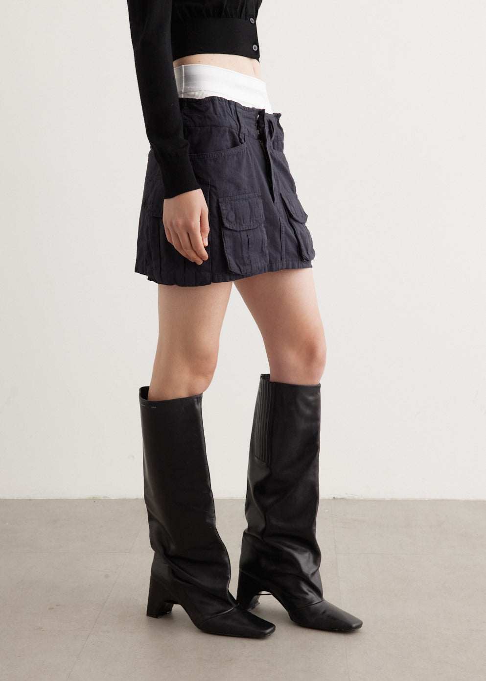 Pre-Styled Cargo Skirt With Logo Elastic
