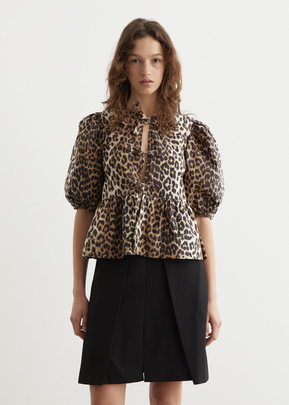 Ganni - Printed Cotton Poplin Peplum Blouse - Tops,Specials : American Fashion Style Bags On Sale Ganni - Printed Cotton Poplin Peplum Blouse - Tops,Specials : American Fashion Style Bags On Sale