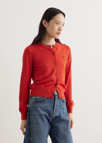 Bold Fox Head Patch Regular Cardigan