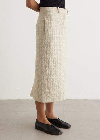 Grid Wrinkle H-Line Skirt