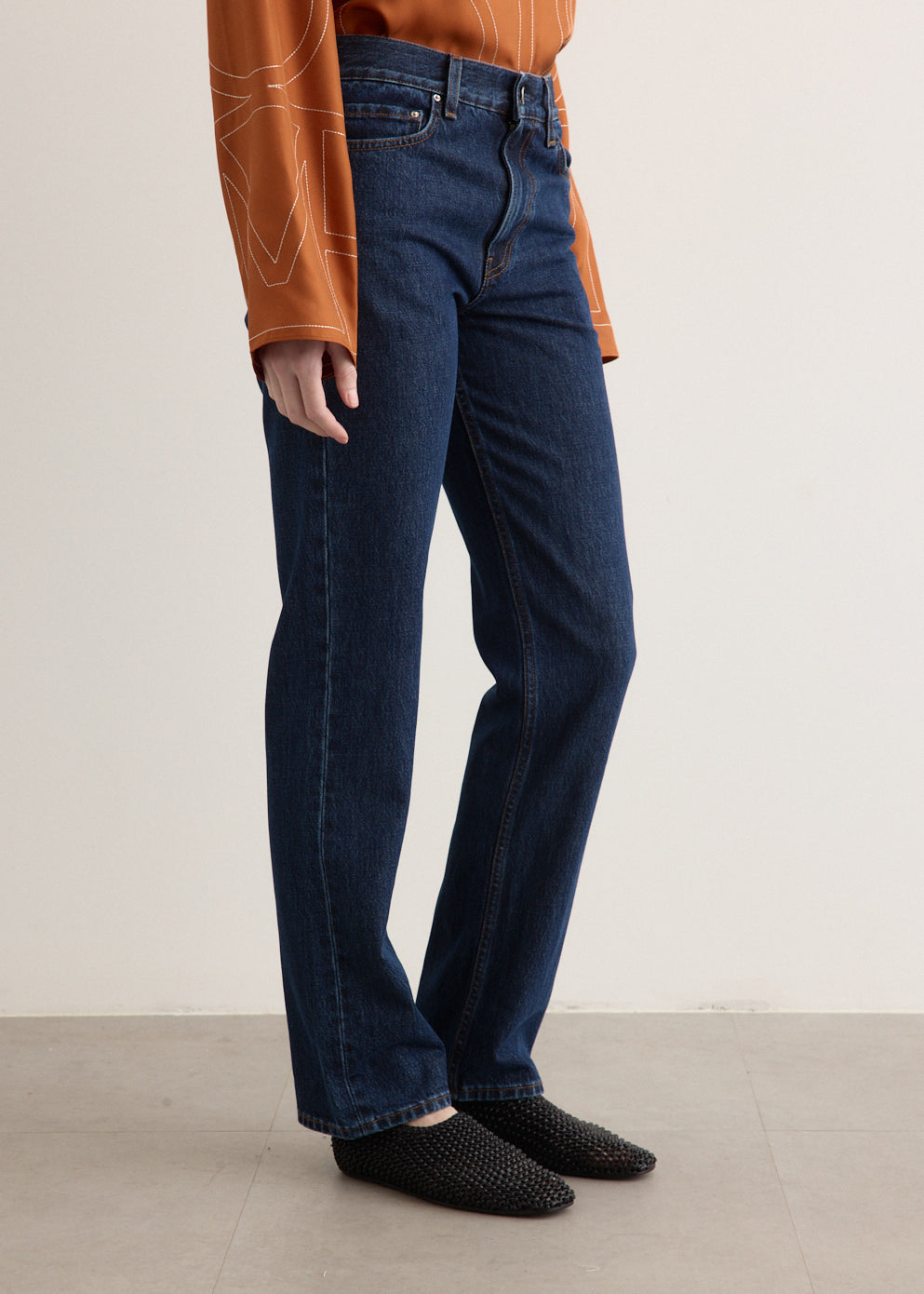 Low Straight Denim Jeans