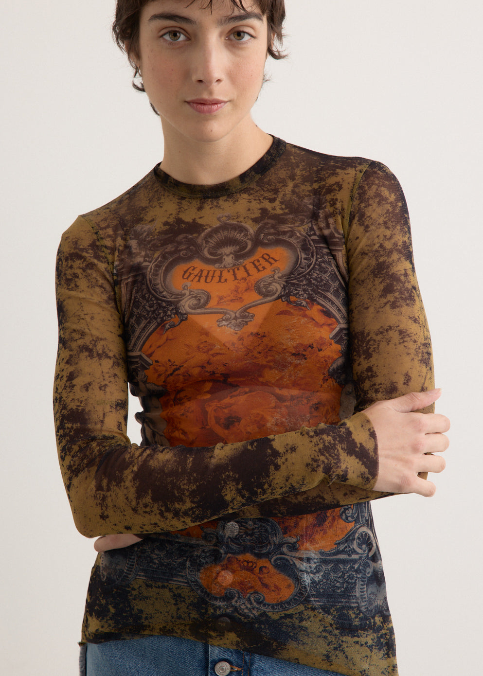 Mesh Long Sleeve Top