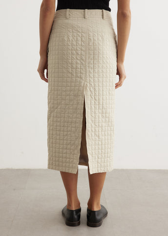 Grid Wrinkle H-Line Skirt