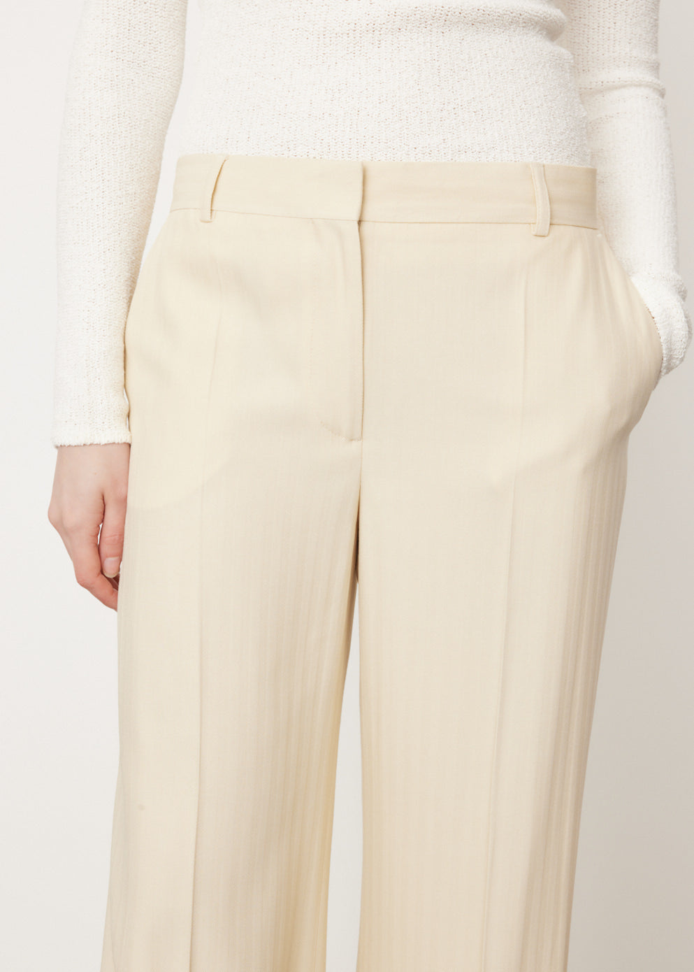Tailored Herringbone Suit Trousers