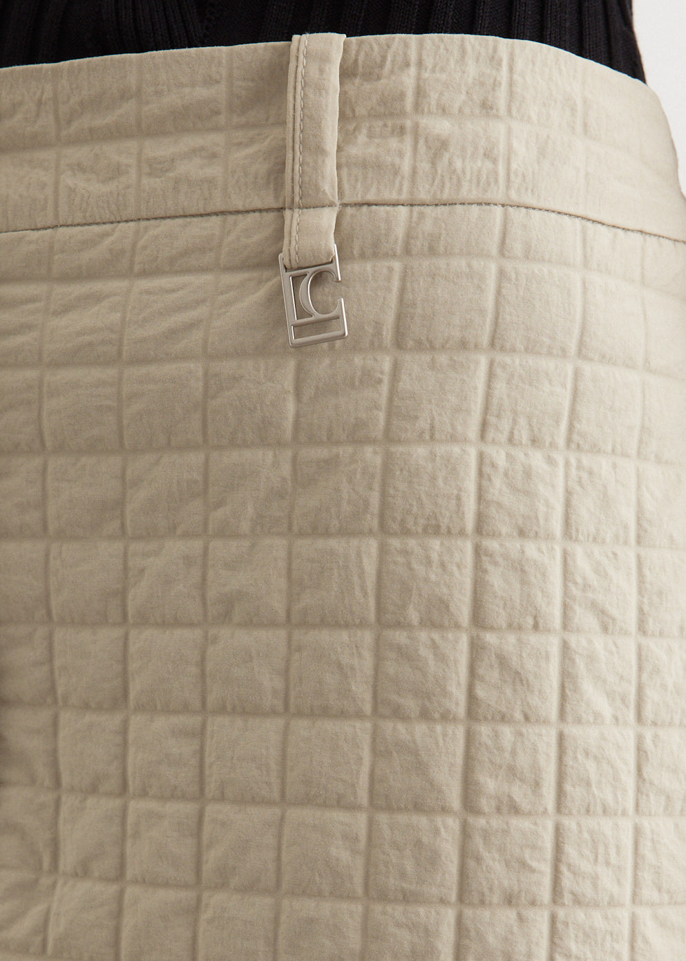 Grid Wrinkle H-Line Skirt