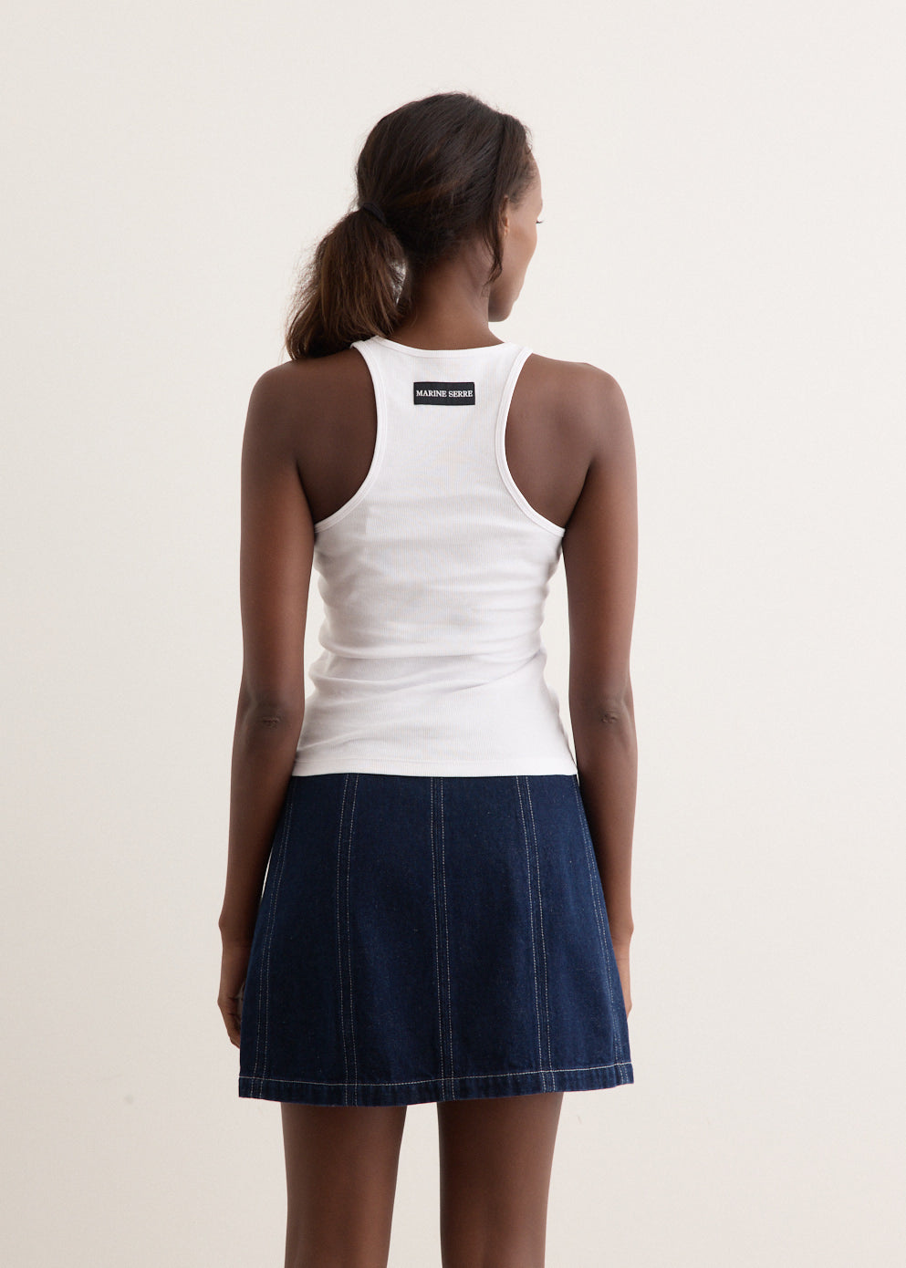 Moon Logo Ribbed Jersey Tank Top