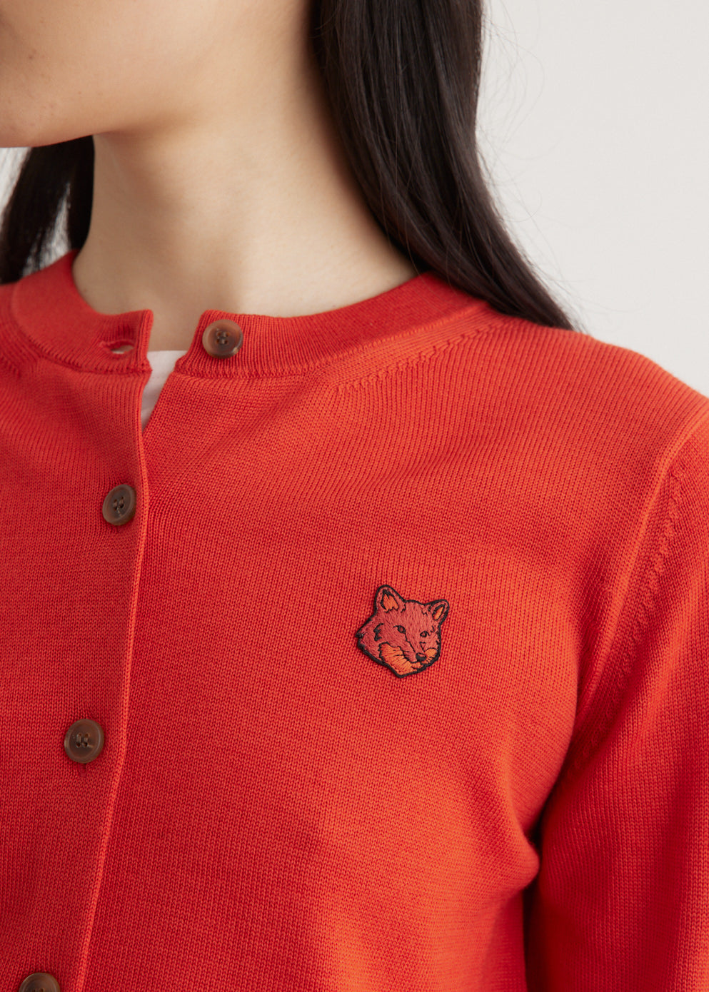 Bold Fox Head Patch Regular Cardigan