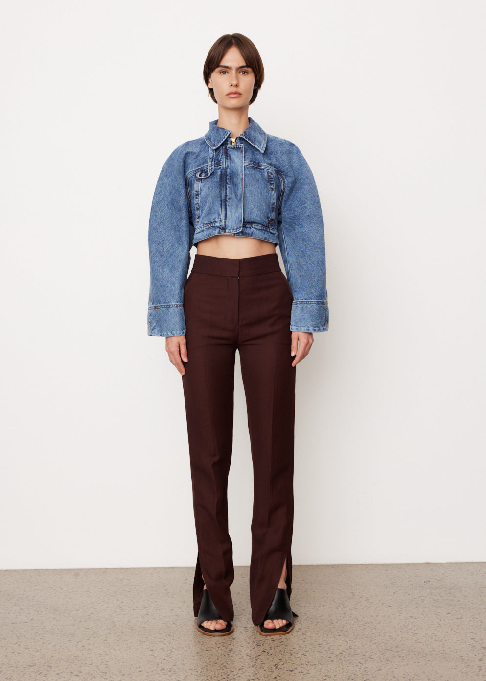 La Veste De-Nimes Cropped Jean Jacket