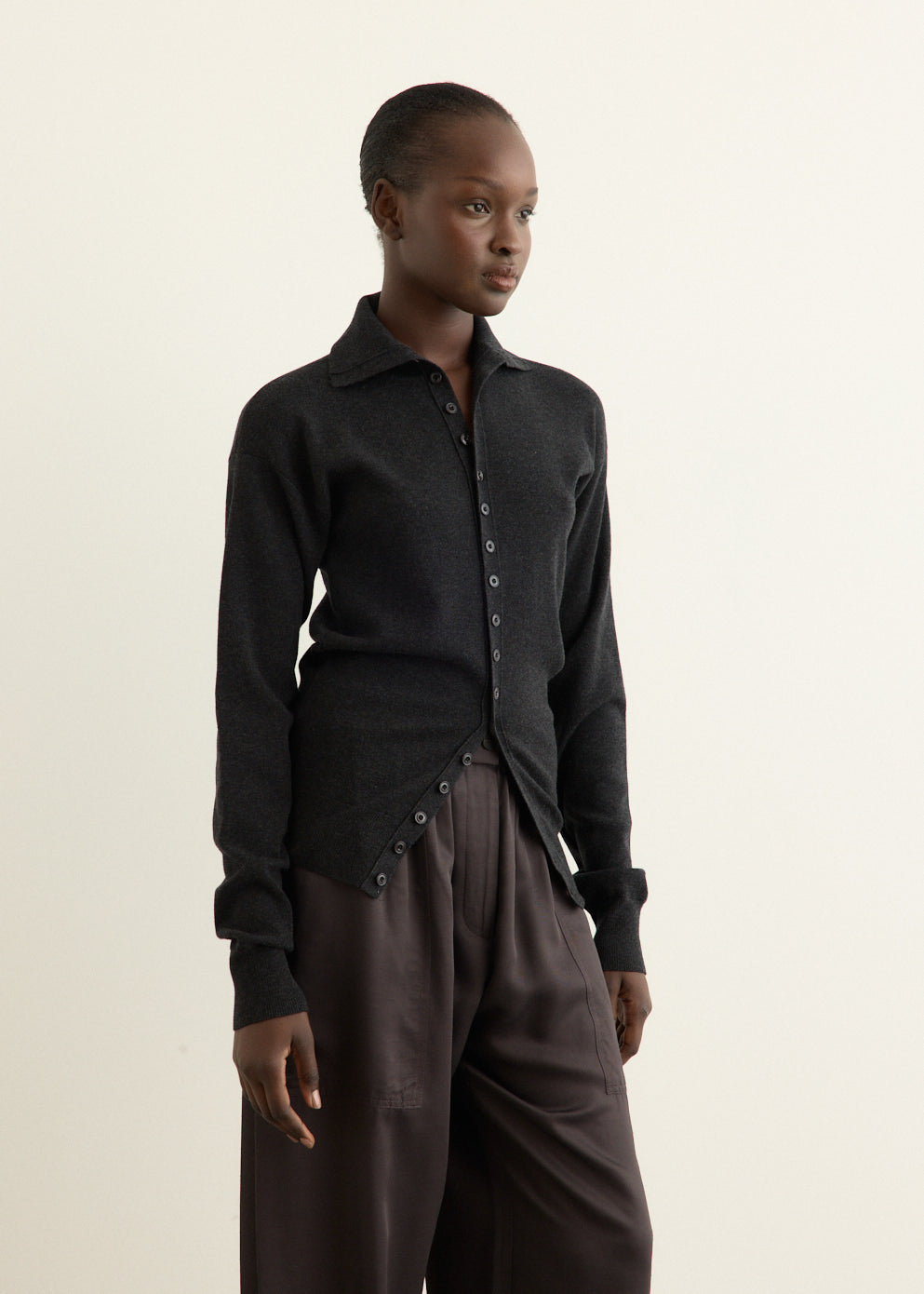 Buttoned Fitted Cardigan