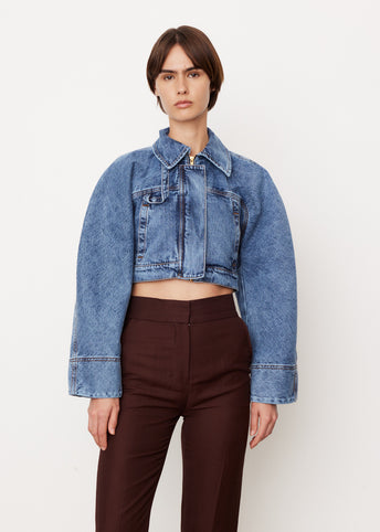 La Veste De-Nimes Cropped Jean Jacket