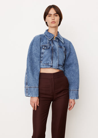 La Veste De-Nimes Cropped Jean Jacket