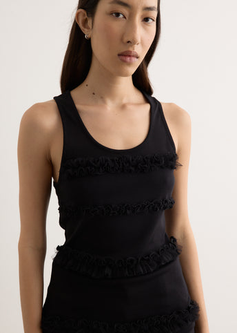 Fitted Ruffle Frill Tank Top