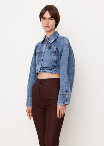 La Veste De-Nimes Cropped Jean Jacket