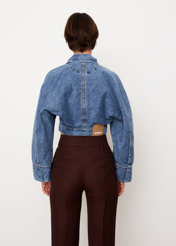 La Veste De-Nimes Cropped Jean Jacket