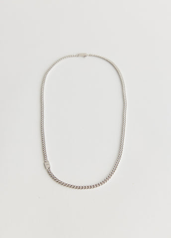 Side Pendant Curb Chain Necklace