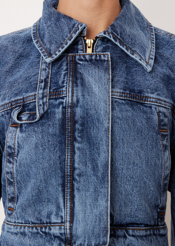 La Veste De-Nimes Cropped Jean Jacket
