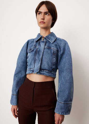 La Veste De-Nimes Cropped Jean Jacket