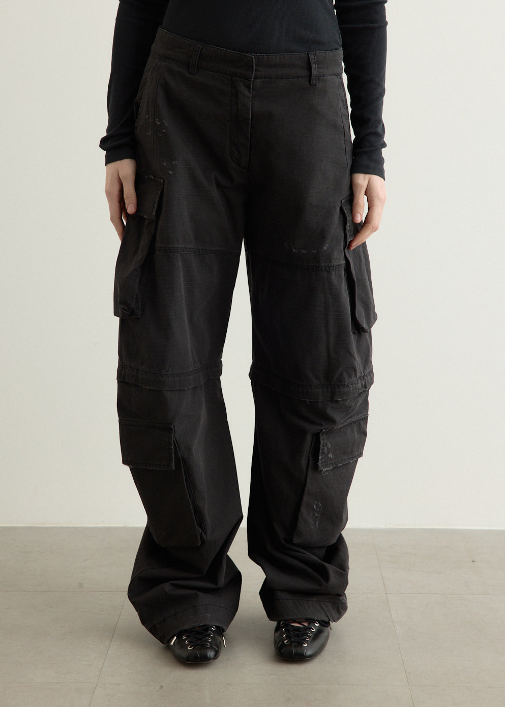 Coated Cargo Trousers