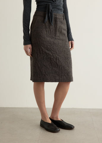 Crumpled Wool H-Line Skirt