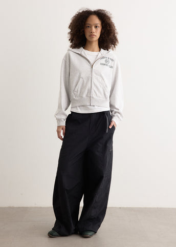 Varsity Crest Cropped Zip Hoodie