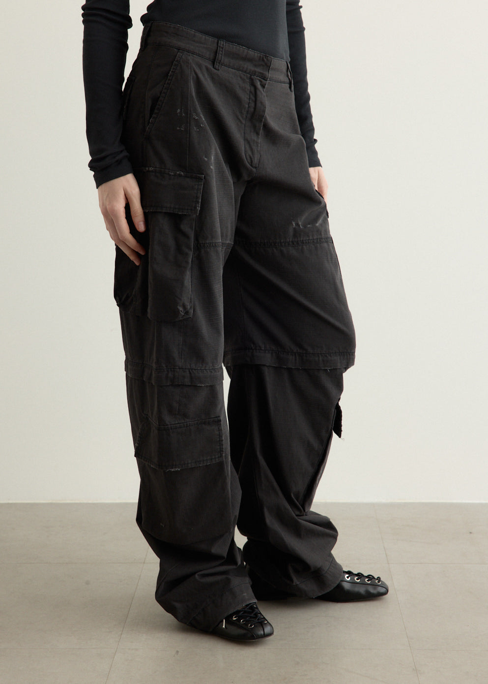 Coated Cargo Trousers